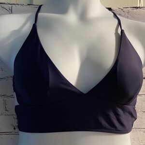 Zaful Navy Cross Back Bikini Top, Size Small/US 4